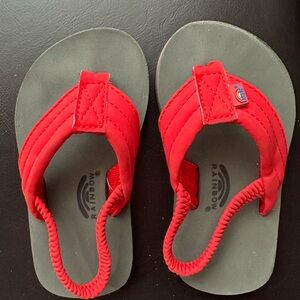 Rainbow Kids Vibrant Red Flip Flops